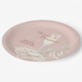 パール&プロセッコバビーズブレス赤面ブライダルシャワー ペーパープレート (アングル)