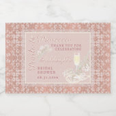 パール&プロセッコバラ金ゴールドブライダルシャワー スパークリングワインラベル (シングルラベル)