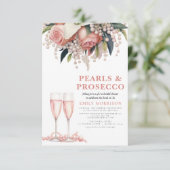 パール&プロセッコピモダンンクフローラブライダルシャワー 招待状 (スタンド正面)