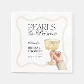 パール&プロセッコブエレガントランチブライダルシャワー スタンダードカクテルナプキン (正面)