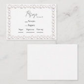 パール&プロセッコブライダルシャワーの食事の選択&rsvp エンクロージャーカード (正面/裏面)