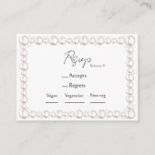 パール&プロセッコブライダルシャワーの食事の選択&rsvp エンクロージャーカード (正面)
