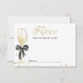 パール&プロセッコブライダルシャワーアドバイスカード 招待状 (正面)