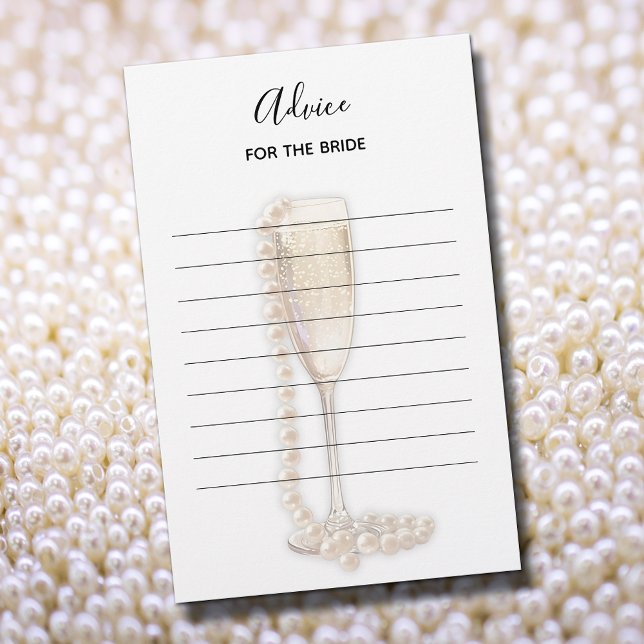 パール&プロセッコブライダルシャワーアドバイスfor Bride (Pearls & Prosecco Advice for the Bride Game, 5.5" x 8.5" light weight sheets)