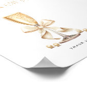 パール&プロセッコブライダルシャワーウィズサイン ポスター (角)