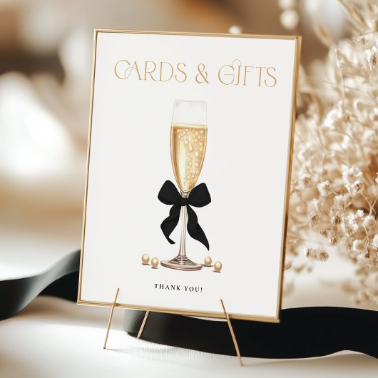 パール&プロセッコブライダルシャワーウィズサイン ポスター