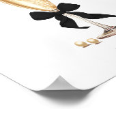 パール&プロセッコブライダルシャワーウィズサイン ポスター (角)