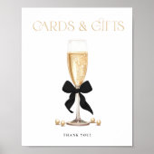 パール&プロセッコブライダルシャワーウィズサイン ポスター (正面)