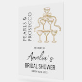 パール&プロセッコブライダルシャワーウェルカムサイン アクリルサイン (傾斜)