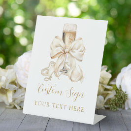 パール&プロセッコブライダルシャワーカスタムサイン 台座サイン