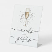パール&プロセッコブライダルシャワーカード&ギフト 台座サイン (正面)