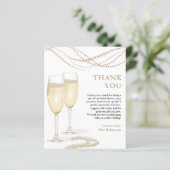 パール&プロセッコブライダルシャワーサンキューカード (スタンド正面)