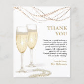 パール&プロセッコブライダルシャワーサンキューカード (正面)