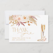 パール&プロセッコブライダルシャワーサンキューカード サンキューカード (正面)