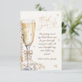 パール&プロセッコブライダルシャワーサンキューユア サンキューカード (スタンド正面)