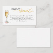 パール&プロセッコブライダルシャワーディスプレイシャワー エンクロージャーカード (正面/裏面)