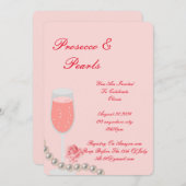 パール&プロセッコブライダルシャワーピンク招待状 招待状 (正面/裏面)