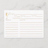 パール&プロセッコブライダルシャワーレシピカード エンクロージャーカード (正面)