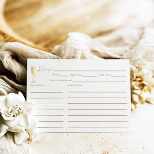 パール&プロセッコブライダルシャワーレシピカード エンクロージャーカード