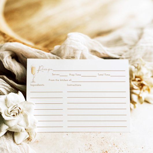 パール&プロセッコブライダルシャワーレシピカード エンクロージャーカード