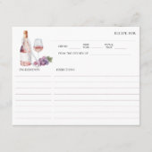 パール&プロセッコブライダルシャワーレシピカード エンクロージャーカード (正面)