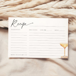 パール&プロセッコブライダルシャワーレシピカード 招待状