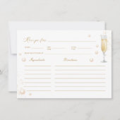 パール&プロセッコブライダルシャワーレシピカード 招待状 (正面)