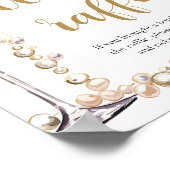 パール&プロセッコブライダルシャワーワインラッフルゲーム ポスター (角)