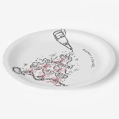 パール&プロセッコブライダルシャワー紙プレート ペーパープレート (アングル)