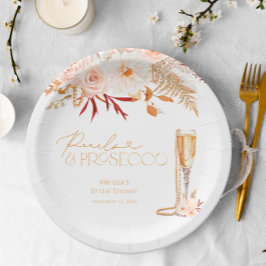 パール&プロセッコブライダルシャワー紙プレート ペーパープレート