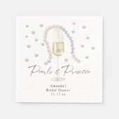 パール&プロセッコブライダルシャワー スタンダードカクテルナプキン (正面)