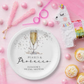 パール&プロセッコブライダルシャワー ペーパープレート (パーティー)