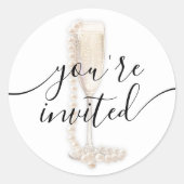 パール&プロセッコブライダルシャワー ラウンドシール (正面)