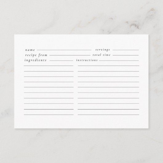 パール&プロセッコブライダルレシピエンクロージャカード エンクロージャーカード (裏面)