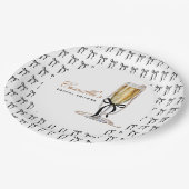 パール&プロセッコブラックボウブライダルシャワー ペーパープレート (アングル)