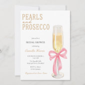 パール&プロセッコミニマルブライダルシャワー 招待状 (正面)