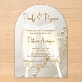 パール&プロセッコモダンエレガントブライダルシャワー アクリル招待状 (正面)