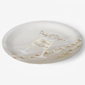 パール&プロセッコモダンエレガントブライダルシャワー ペーパープレート (アングル)