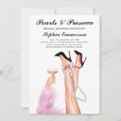 パール・プロセッコモダンブライダルシャワー 招待状 (正面)