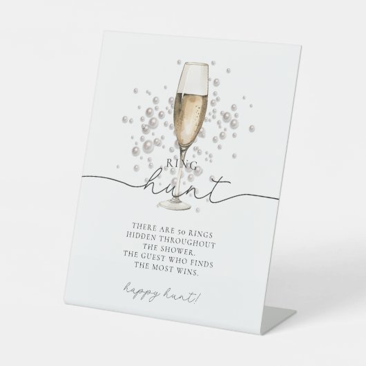 パール&プロセッコリングや輪狩りブライダルシャワーゲーム 台座サイン (正面)