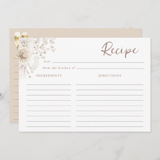 パール&プロセッコレシピカード 招待状 (正面/裏面)