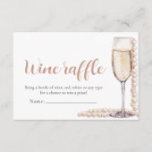 パール&プロセッコワインラッフルブライダルシャワーゲーム エンクロージャーカード (正面)