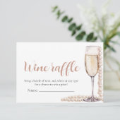 パール&プロセッコワインラッフルブライダルシャワーゲーム エンクロージャーカード (スタンド正面)