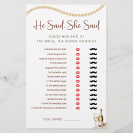 パール&プロセッコ彼、彼女はブライダルシャワーゲームと言った