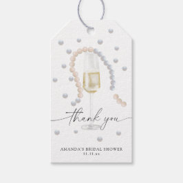 パール&プロセッコ感謝してい – ユーブライダルシャワー ギフトタグ