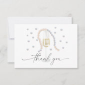 パール&プロセッコ感謝してい – ユーブライダルシャワー サンキューカード (正面)