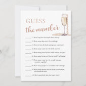 パール&プロセッコ数字ゲームを推測ブライダル 招待状 (正面)