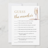 パール&プロセッコ数字ゲームを推測ブライダル 招待状 (正面)