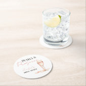 パール&プロセッコ赤面ピンクブライダルシャワー ラウンドペーパーコースター (インサイチュ)