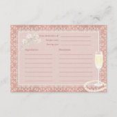 パール&プロセッコ赤面ブライダルシャワーレシピ エンクロージャーカード (正面)